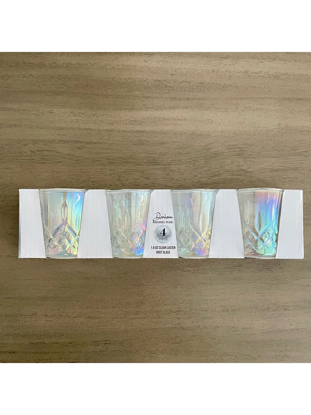 Circleware Denham Radiance Pearl 1.6oz Clear Luster Shot Glass S/4 NWT - Picture 8 of 13
